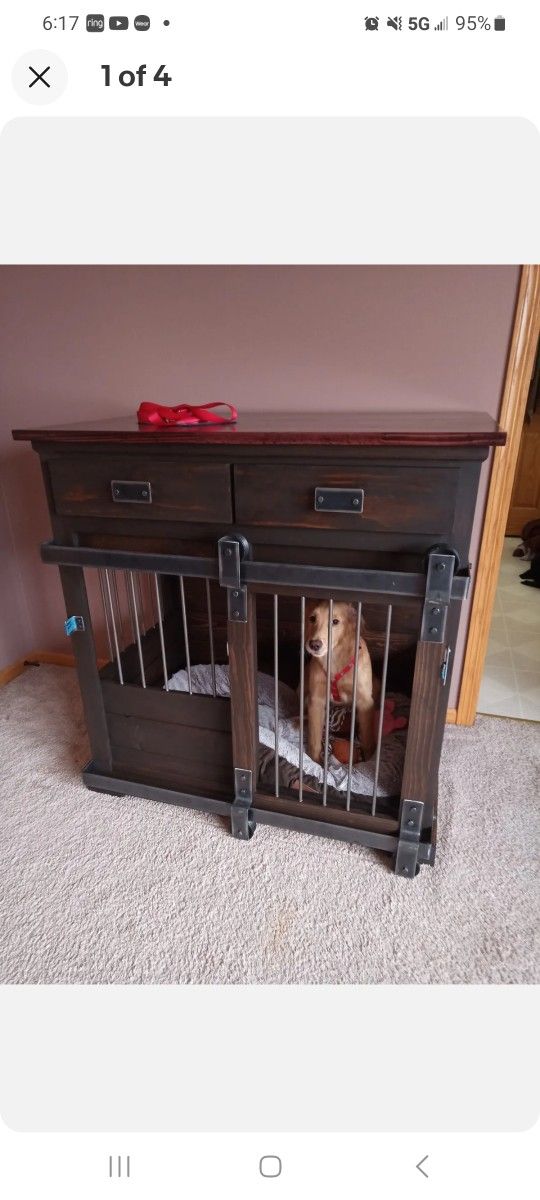 Wood Dog Crate Cage Large