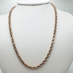 10k Rose Gold 4mm 18” Rope Necklace 29.5 Grams 11046116