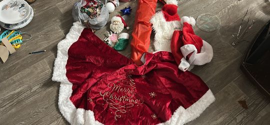 Christmas tree and Christmas decorations with lights