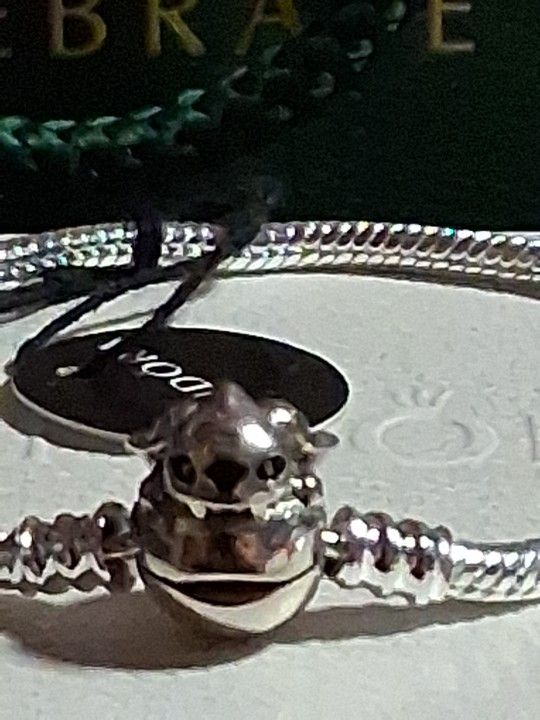 PANDORA AUTHENTIC BRAND NEW STERLING SILVER STITCH CLASP  SNAKE CHAIN BRACLET 7 INCH