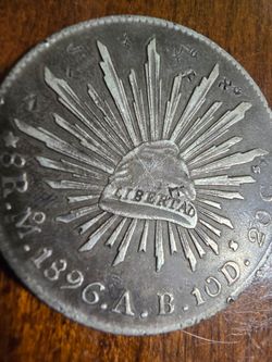 1896 Mexico  8 Reales w/ Chop Marks