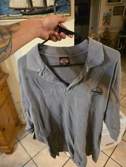 Barrett Harley Davidson El Paso Texas Men's Grey Vintage Short Sleeve Polo Shirt 
Size XL
Good condition