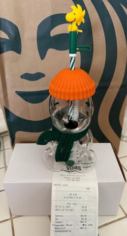 Starbucks snoopy collaboration glass cup original