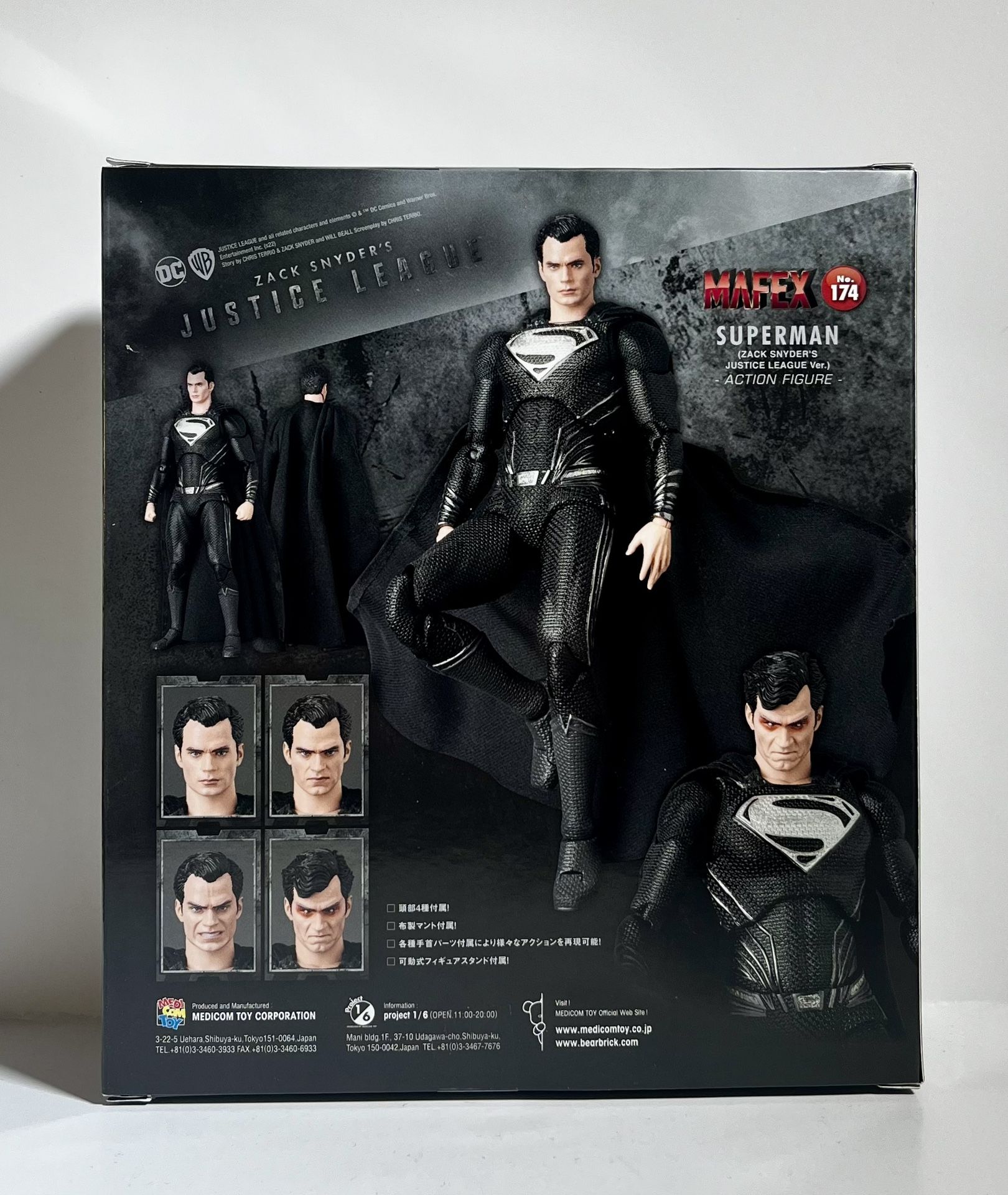 MAFEX No 174 Superman Black Suit Action Figure (Zack Snyder Zack