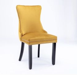 New Dining Chairs Set of 4 Upholstered Wing-Back Button Tufted Dining Chair w/ Backstitching Nail