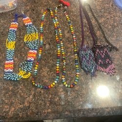 Vintage Bead Work Necklace Mini Bags All One Price 