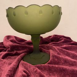 Frosted Green Goblet 