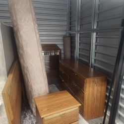 Queen Size Bedroom Set With Dresser/ Mirror One Night Stand