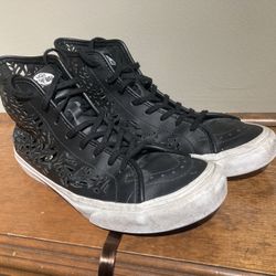 Unique High top Vans Shoes With Cut Out Sides, Woman’s 8.5