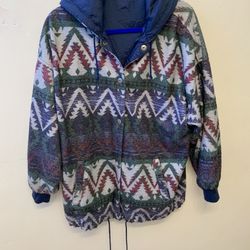 Vintage KARIZMA Southwestern Reversible Hooded Jacket Made In Egypt One Size