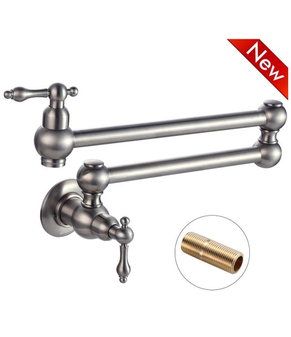 Pot Filler Faucet Folding Kitchen Commercial Sink Pot Filler Faucet Folding Kitchen Commercial Sink Restaurant Br Lead Free Wall Mount Stretchable With Single Hole 2 Handles Brushed