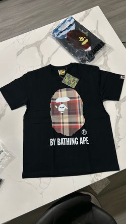 BAPE A Bathing Ape Black Plaid Graphic Tee