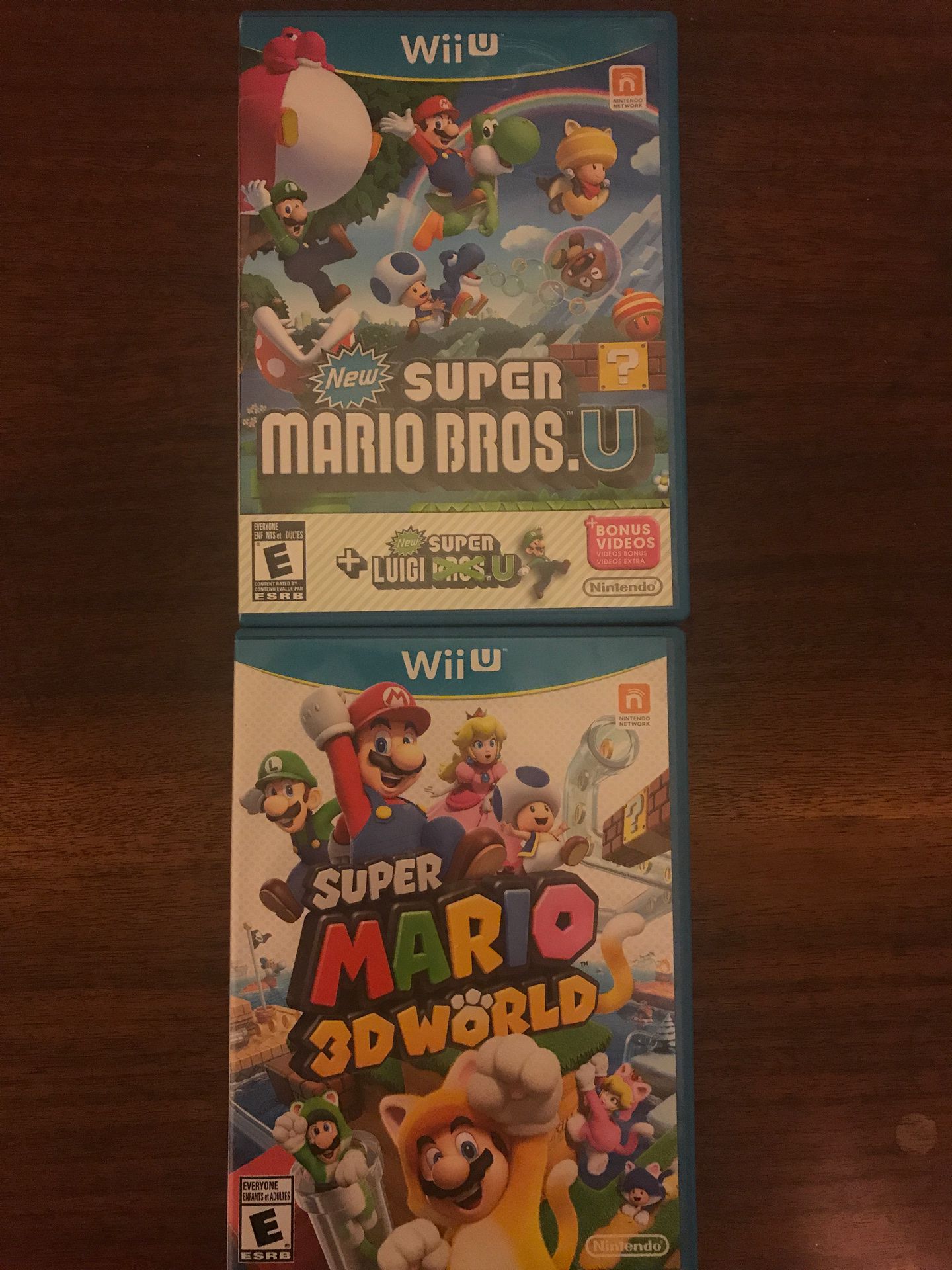 Super Mario 3D World and Super Mario Bros u Nintendo Wii