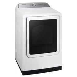 Samsung - 7.4 Cu. Ft. Smart Electric Dryer with Steam and Pet Care Dry - White