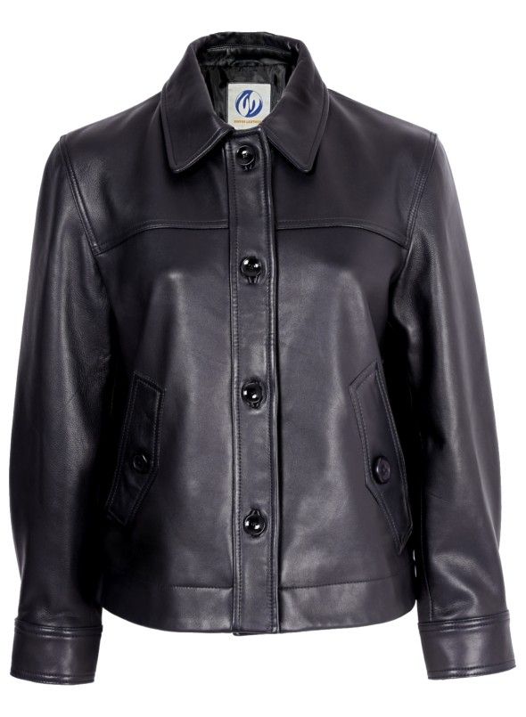 Classic Black Leather Jacket For Women - Full Grain Sheepskin Leather
