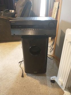 Onkyo multi channel receiver and subwoofer