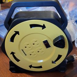 DEWENWILS 25FT Extension Cord Reel, Hand Wind Retractable Cord Reel
