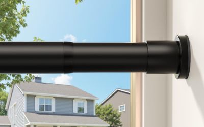 Tension Curtain Rod 41-123 Inch Room Divider Renter Friendly No Drilling Long Adjustable For Outdoor Patio Window Bathroom Easy To Install No Rust Rod