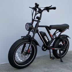 Brand new e-bike 750w 48v 17.5ah, top speed 28 mph. Full suspension, with chain lock, phone holder, foot pegs,  electric bike