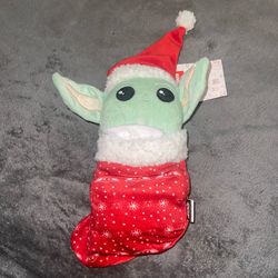 DISNEY STAR WARS DOG TOY THE MANDALORIAN 11" GROGU CHRISTMAS HOLIDAY PLUSH