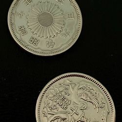 2 Imperial Japanese SILVER Coin 50 Sen 1922-26
