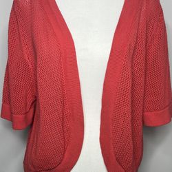 CATHERINES OPEN FRONT SHORT SLEEVE CARDIGAN SIZE 1X (18-20W)