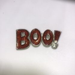 Red & Silver Boo Pin