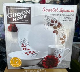 Gibson Scarlet leaves Dinnerware Set