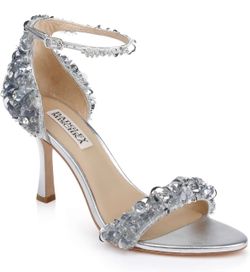 Badgley Mischka Women's Venus Silver Ankle Strap Size 5 1/2