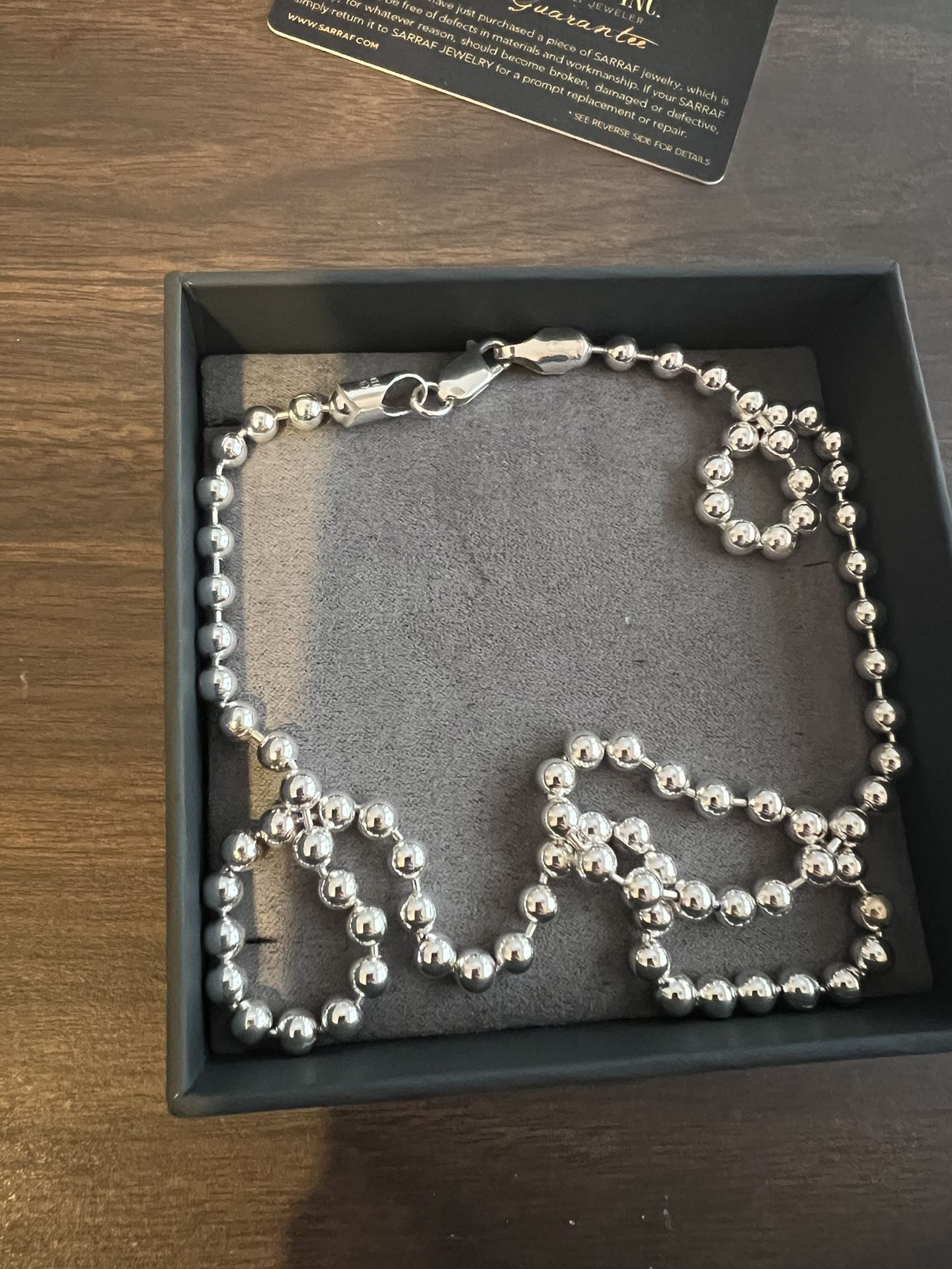Sterling Silver 925 24 Inch Length 5mm Ball Chain 34 Gm Weight