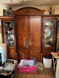 All wood Cabinet with lights