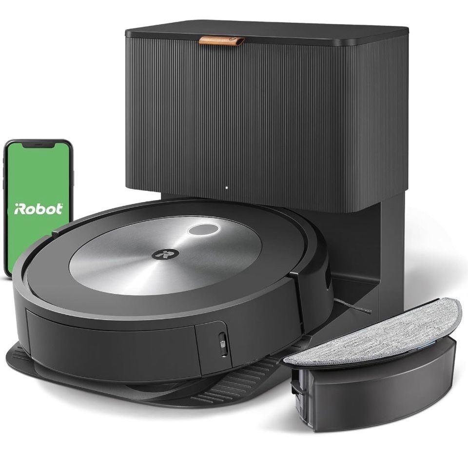 Used Great Condition iRobot Roomba Combo j5+ Self-Emptying Robot Vacuum & Mop - Identifies and Avoids Obstacles Like Pet Waste & Cords, Empties Itself