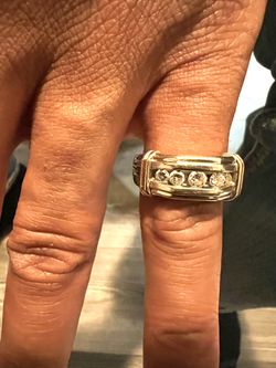 Two-Toned Men’s Wedding Ring W 5 Diamonds Thumbnail