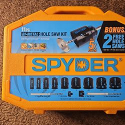 Spyder 11 PC Hole Saw KIT With Case