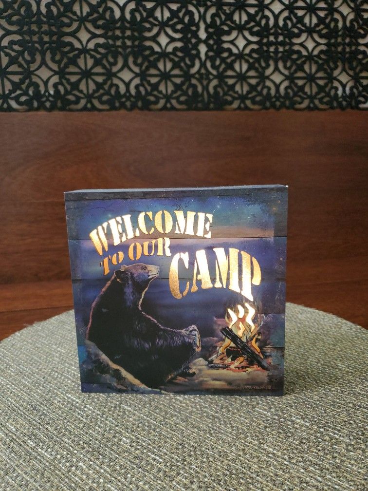 Welcome To Our Camp Light box