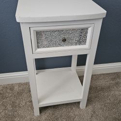 White Side Table With Drawer