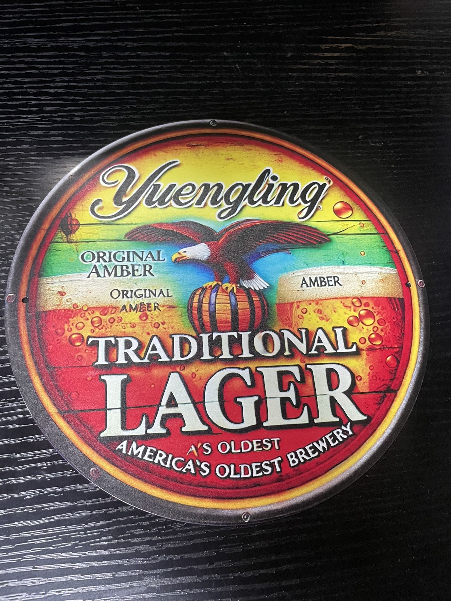 NEW - Metal Yuengling Traditional Lager Hanging Sign - Breweriana