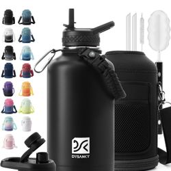DYSANKY Botella de agua aislada con bolsa de transporte portátil para exteriores de 64 oz