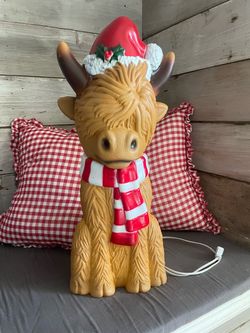Highland Cow Christmas Blow Mold Light