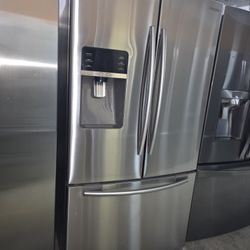 Samsung Refrigerator French Door Stainless Steel Everything Works Good 