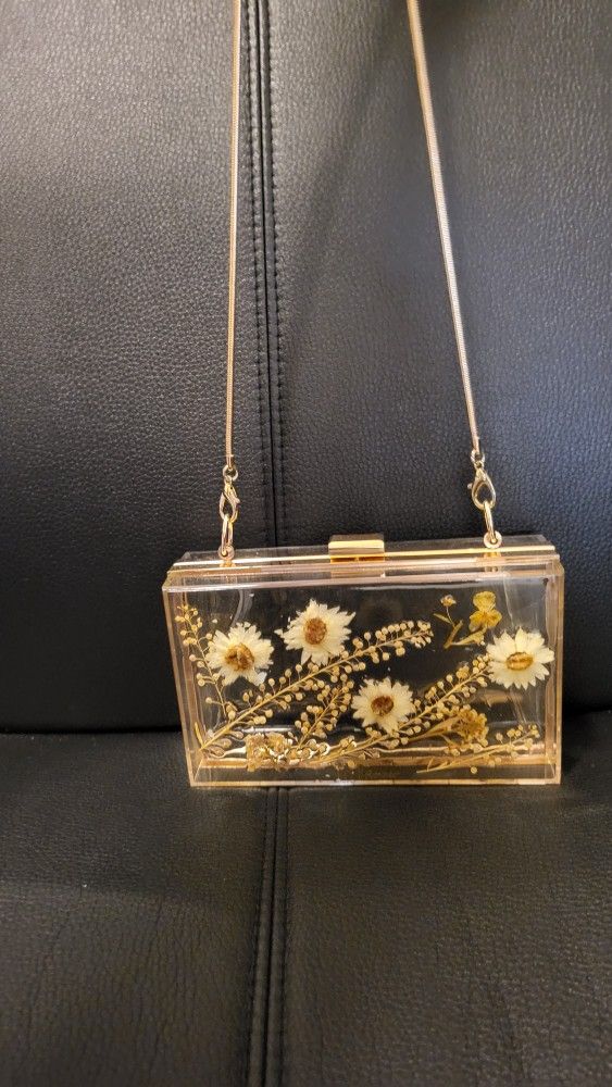 Dry Flower Art Hand Bag. Brand New