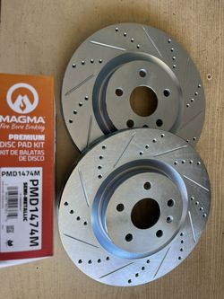 Chevy SS Sedan 14-15-16-17 Front Drill Slot Rotors Brake Pads