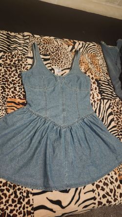 Light Wash Denim Corset Mini Dress
