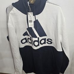New adidas Essentials Colorblock Fleece Hoodie. Size Large