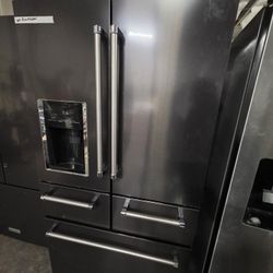 KITCHENAID 5 DOOR BLACK STAINLESS REFRIGERATOR 