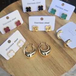 Fashion Earrings Stainless Steel 18k Gold Plated 