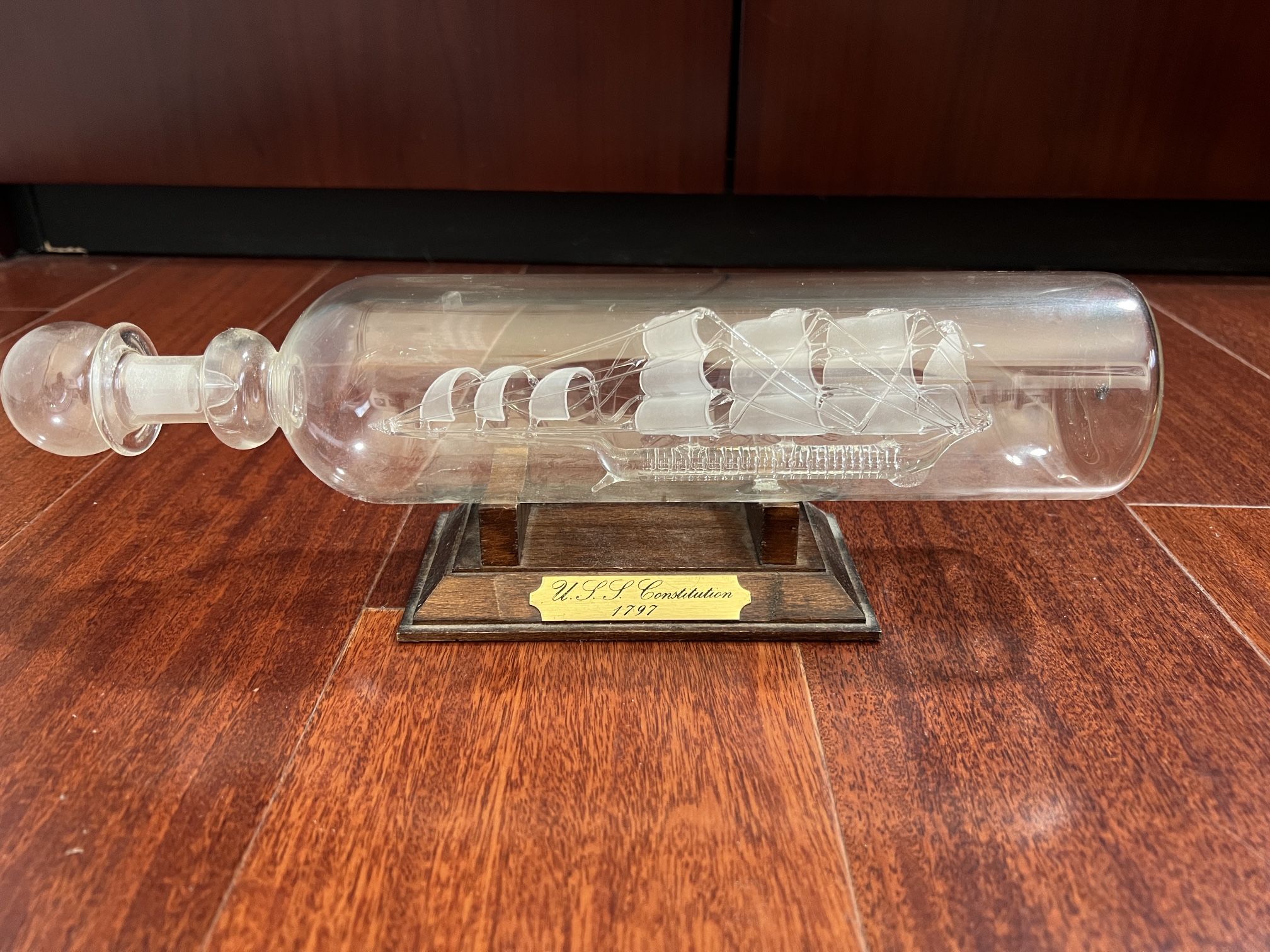 Vintage Sailboat In Glass Bottle