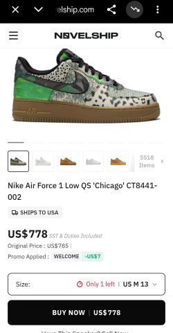 Nike Air Force 1 Low City of Dreams Men’s Size