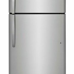 Frigidaire 18CU. Feet Top Freezer Refrigerator- Stainless Steel. USED  No Dent