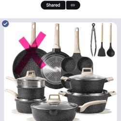 CAROTE 18pc Nonstick Cookware Set